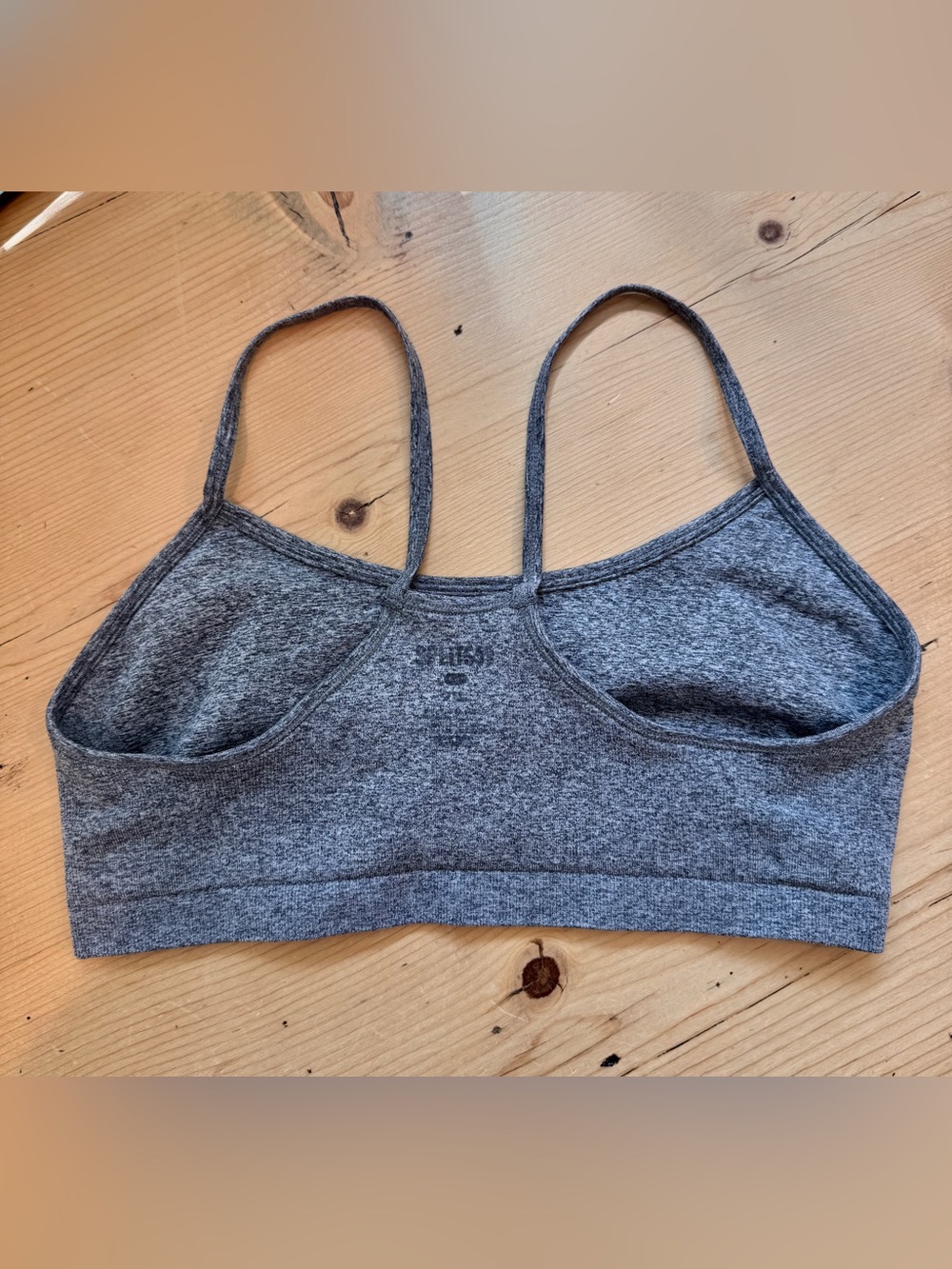 Spilts 59 Bralette Thin Straps Heather Grey Seamless EUC Women Large Pickleball - Picture 3 of 7